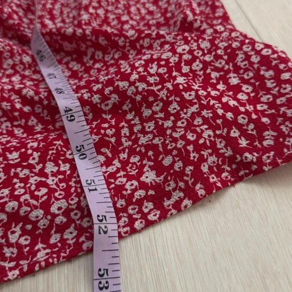 Kate And Lily Red White Floral Short Sleeve Midi Dress - Picture 7 of 9